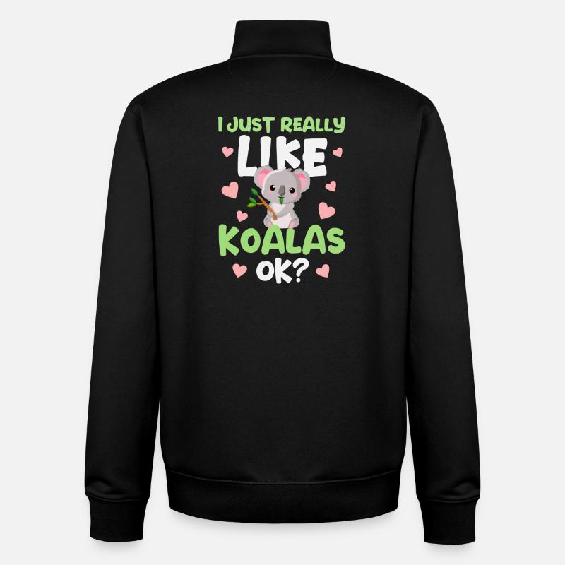Koala Koala Ours - Sweat zippé unisexe en coton bio Stanley/Stella - noir