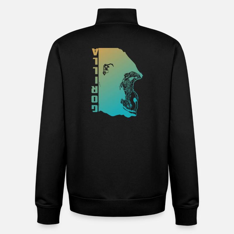 Gorilla Gesicht - Unisex Organic Zip Sweatshirt von Stanley/Stella - Schwarz