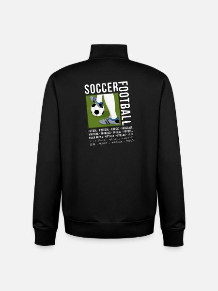 Football In Different Languages - Unisex Organic Zip Sweatshirt by Stanley/Stella - black
