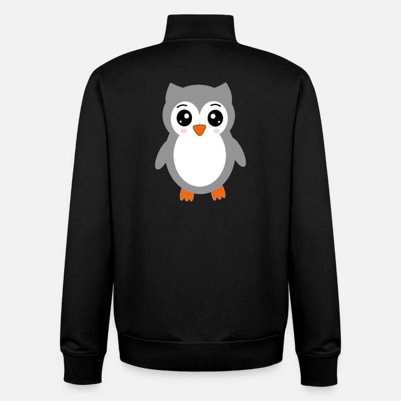 Hibou lapone - Sweat zippé unisexe en coton bio Stanley/Stella - noir