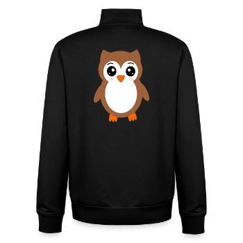 Protection des oiseaux hibou brun - Sweat zippé unisexe en coton bio Stanley/Stella - noir - Dos - AI Model Male 185 light (185cm)
