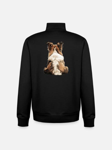 Shetland Sheepdog - Unisex Organic Zip Sweatshirt by Stanley/Stella - black