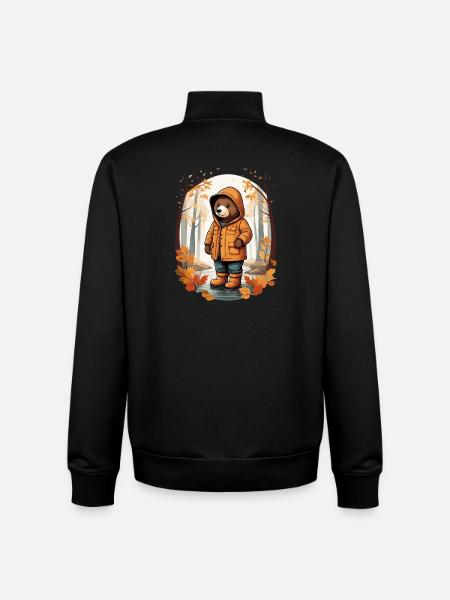 Ours mignon - Sweat zippé unisexe en coton bio Stanley/Stella - noir