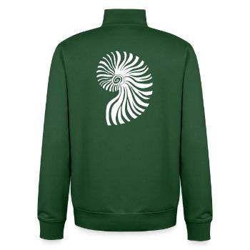 Motif Nautique Spirale Contrastée - Sweat zippé unisexe en coton bio Stanley/Stella - vert bouteille - Dos - AI Model Male 185 dark (185cm)