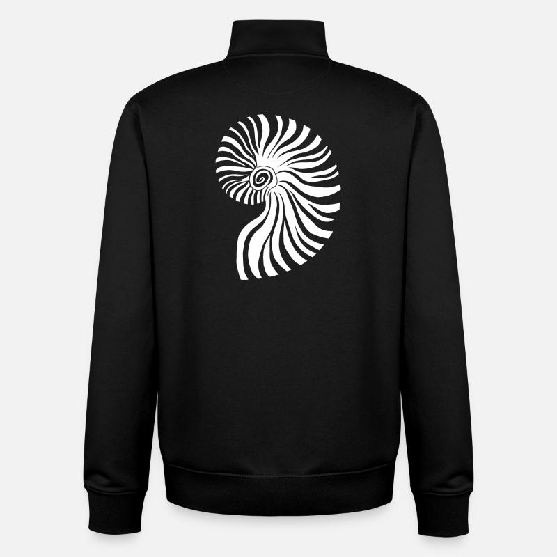 Contrasting spiral nautical pattern - Unisex Organic Zip Sweatshirt by Stanley/Stella - black