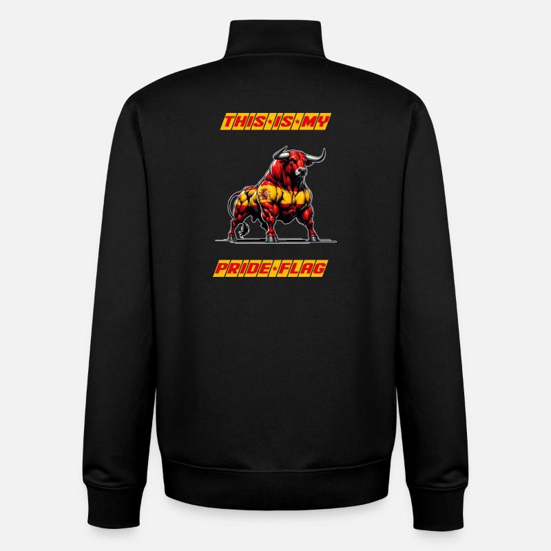 C'est mon fier drapeau, l'Espagne - Sweat zippé unisexe en coton bio Stanley/Stella - noir