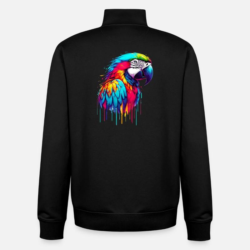 Papagei - Unisex Organic Zip Sweatshirt von Stanley/Stella - Schwarz