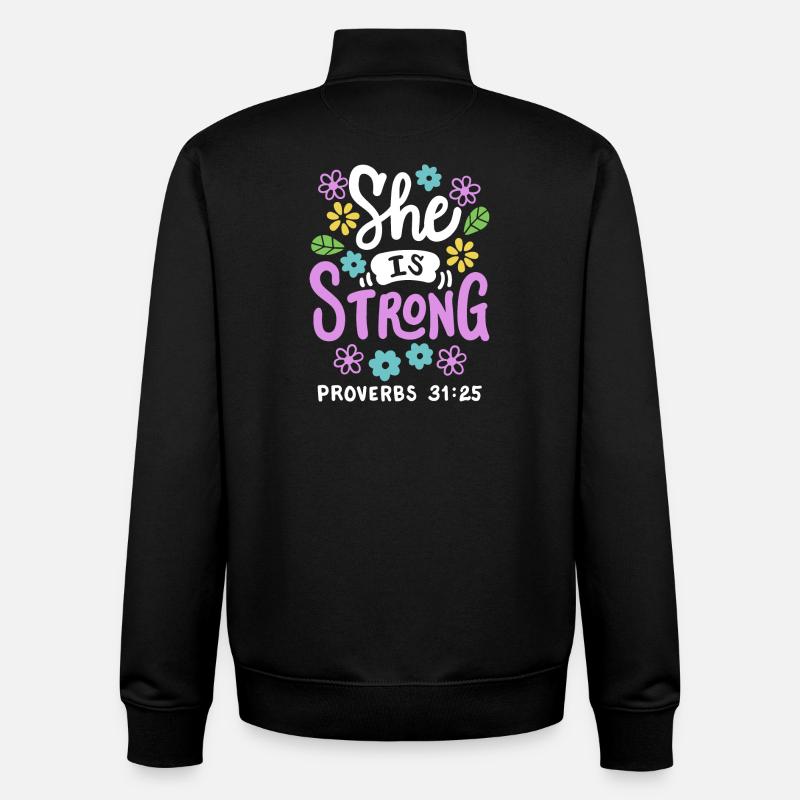 Christlich Glaube Bibelvers - Unisex Organic Zip Sweatshirt von Stanley/Stella - Schwarz
