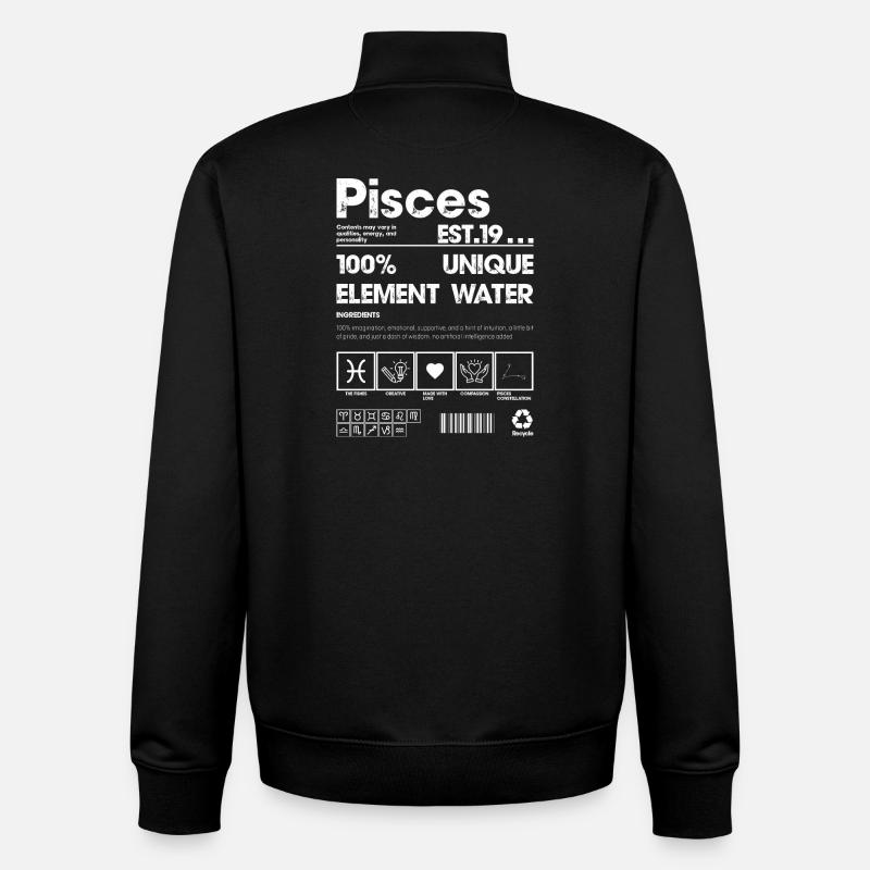 Pisces Water Element Art - Unisex Organic Zip Sweatshirt by Stanley/Stella - black