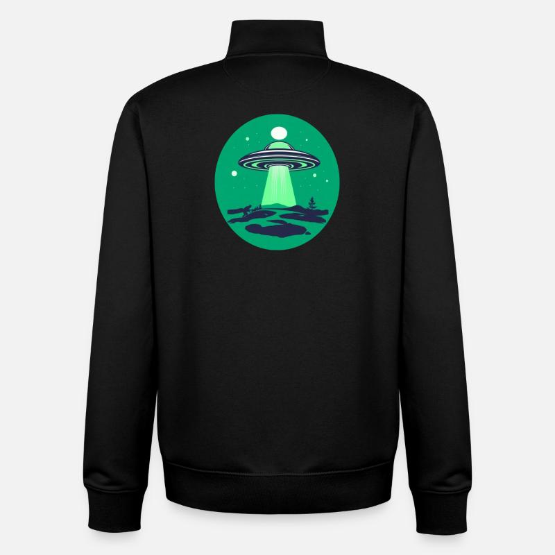 Visiteurs OVNI - Sweat zippé unisexe en coton bio Stanley/Stella - noir