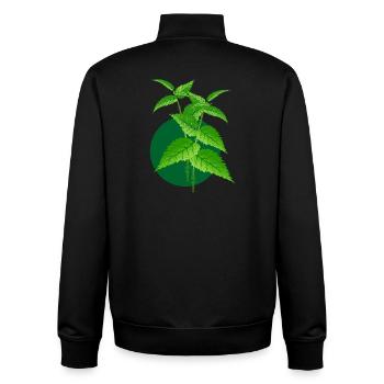 Illustration einer Brennnessel – Wildpflanze - Unisex Organic Zip Sweatshirt von Stanley/Stella - Schwarz - Hinten - AI Model Male 185 light (185cm)