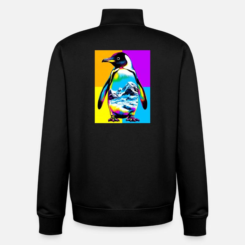 Pinguin - Unisex Organic Zip Sweatshirt von Stanley/Stella - Schwarz