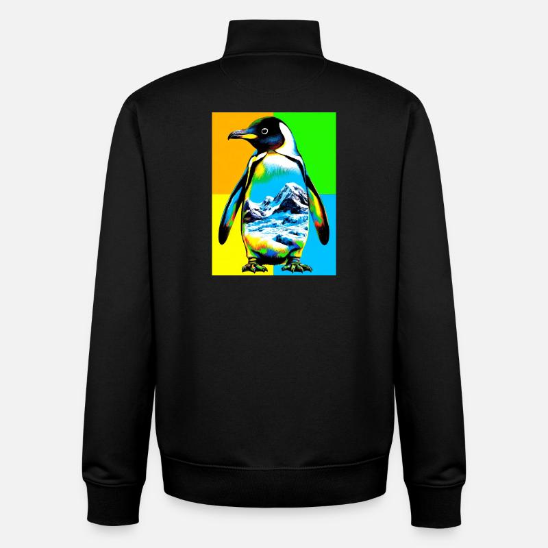 pingouin - Sweat zippé unisexe en coton bio Stanley/Stella - noir