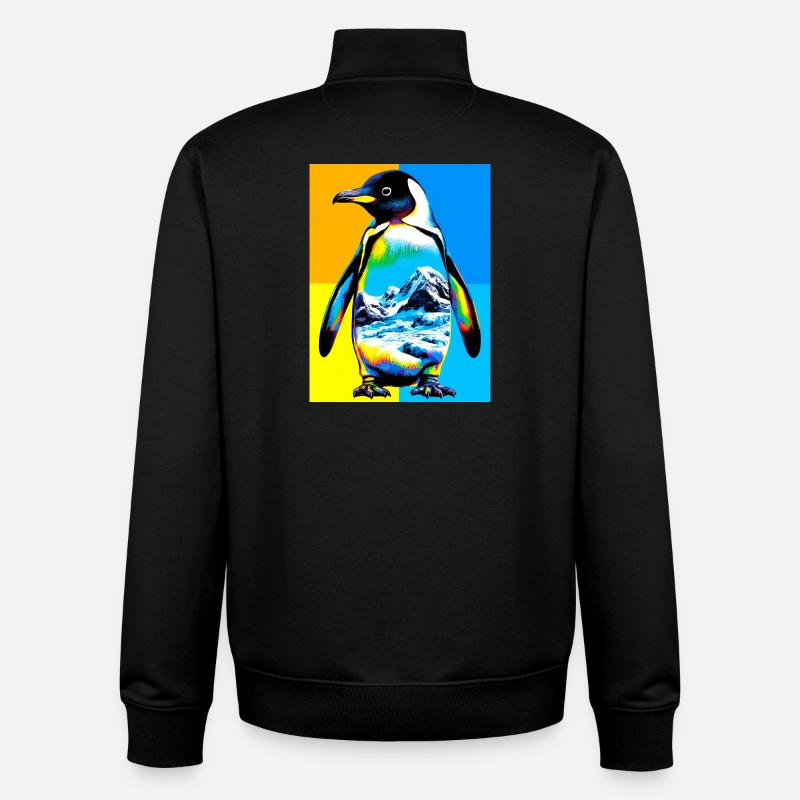 pingouin - Sweat zippé unisexe en coton bio Stanley/Stella - noir
