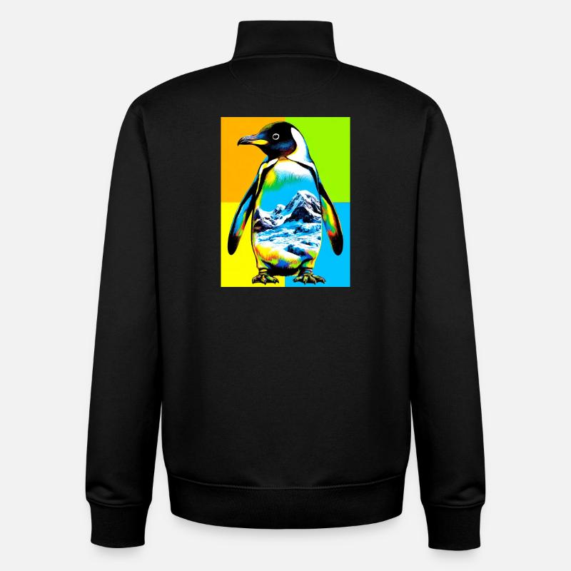 pingouin - Sweat zippé unisexe en coton bio Stanley/Stella - noir