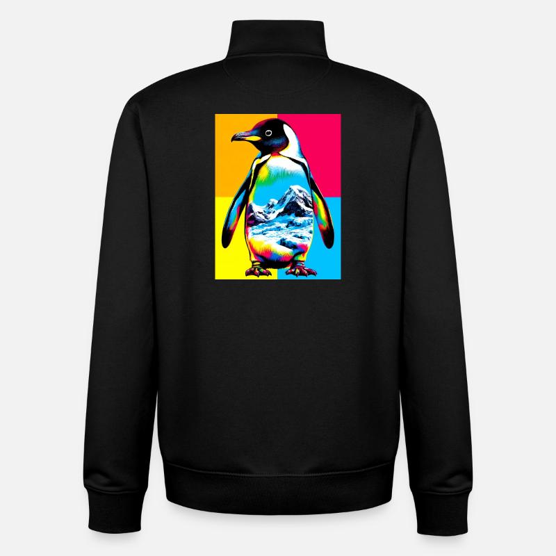 pingouin - Sweat zippé unisexe en coton bio Stanley/Stella - noir