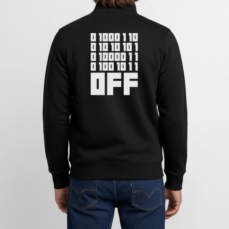 Binary Code F**k OFF – Humour Nerd & Geek Code Sweat zippé unisexe en coton bio Stanley/Stella