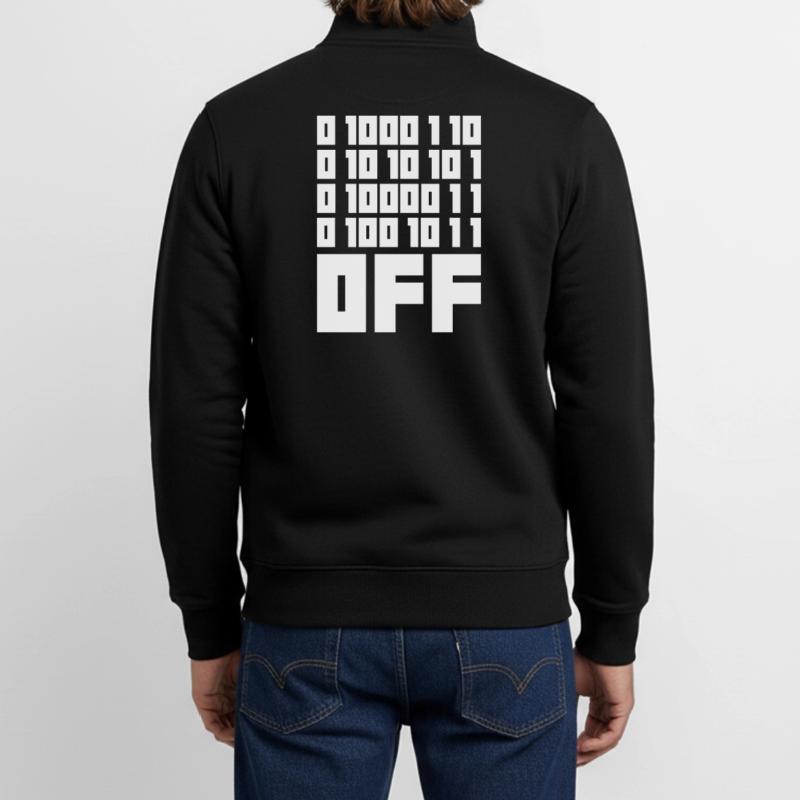 Binary Code F**k OFF – Nerd Humor & Geek Code Unisex Organic Zip Sweatshirt by Stanley/Stella