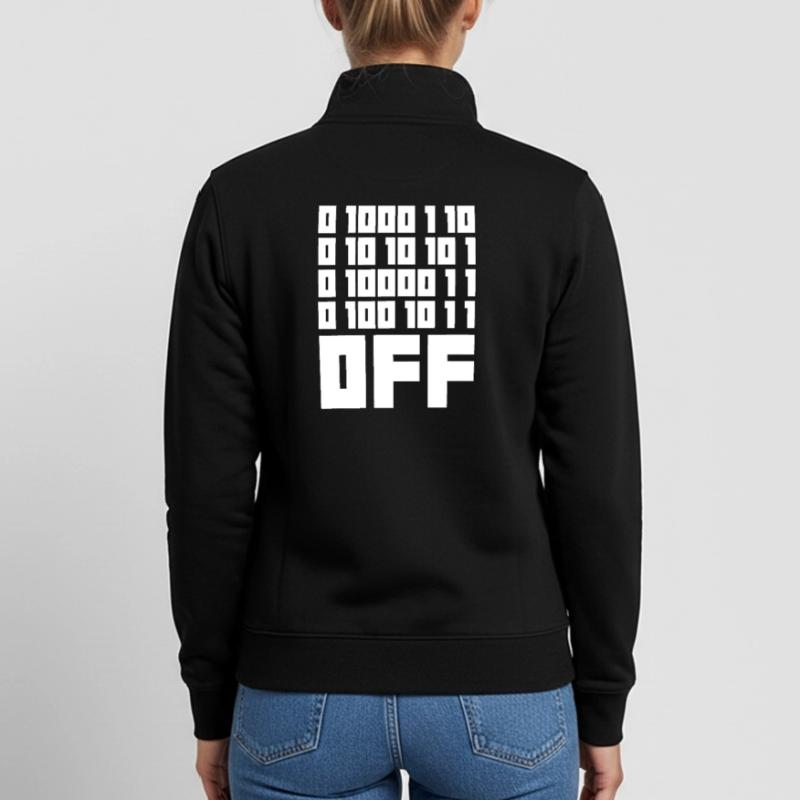 Binary Code F**k OFF – Humour Nerd & Geek Code Sweat zippé unisexe en coton bio Stanley/Stella