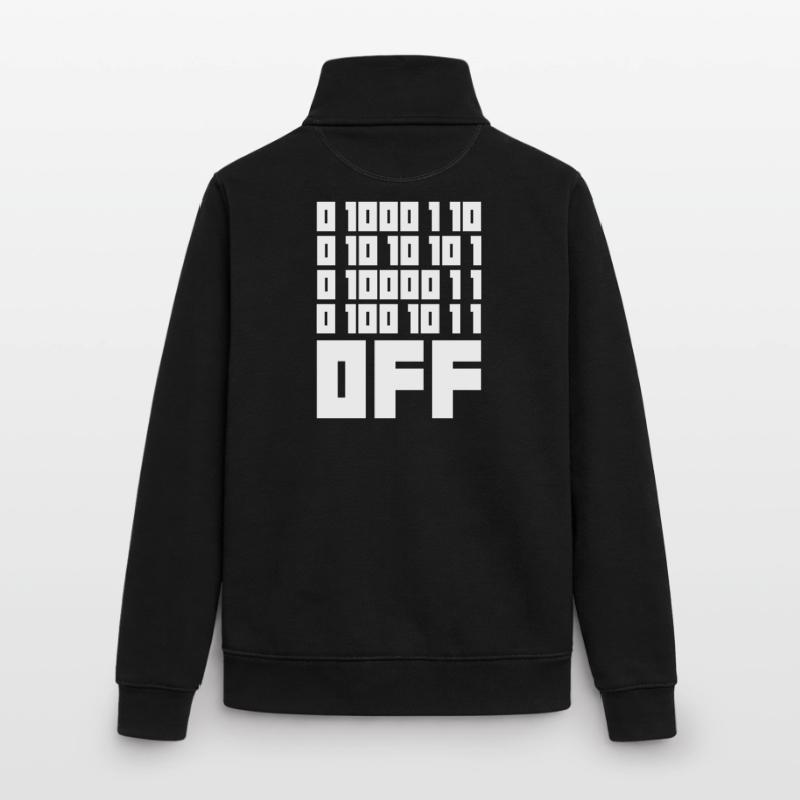 Binary Code F**k OFF – Humour Nerd & Geek Code Sweat zippé unisexe en coton bio Stanley/Stella