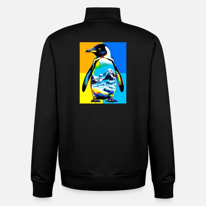 pingouin - Sweat zippé unisexe en coton bio Stanley/Stella - noir
