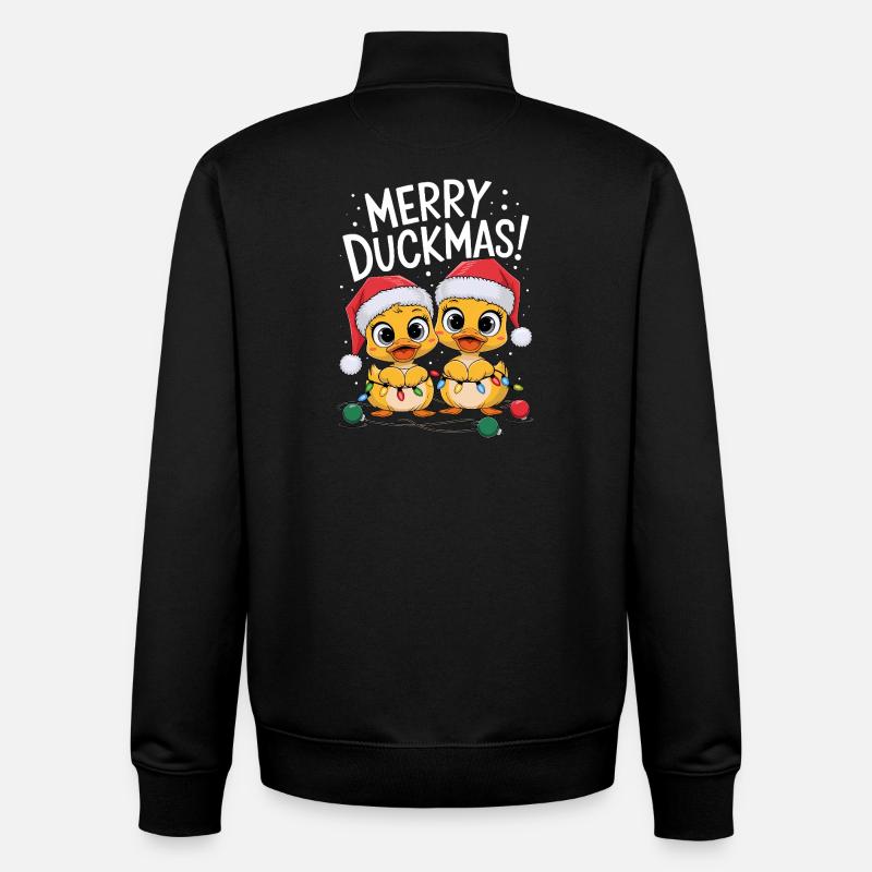 Ente Weihnachtspullover Enten Weihnachten Duckmas - Unisex Organic Zip Sweatshirt von Stanley/Stella - Schwarz