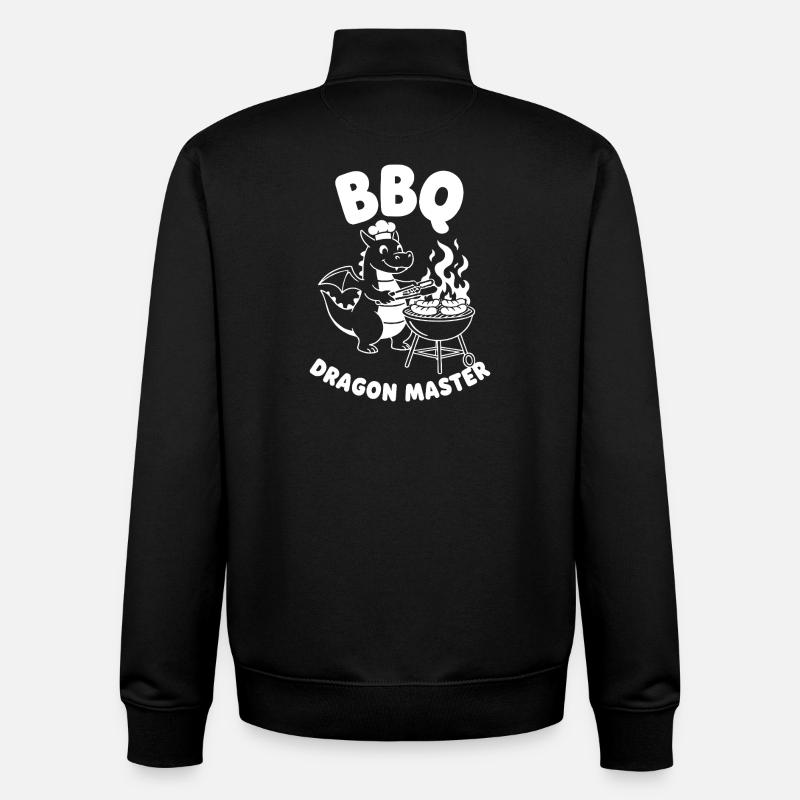 BBQ Drachenmeister Grill - Sweat zippé unisexe en coton bio Stanley/Stella - noir