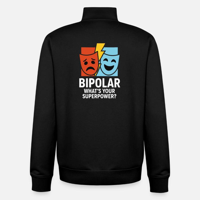 Bipolar What’s Your Superpower – Statement Design - Unisex Organic Zip Sweatshirt von Stanley/Stella - Schwarz