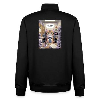 Katzenchef Büro Not Today - Unisex Organic Zip Sweatshirt von Stanley/Stella - Schwarz - Hinten - AI Model Male 185 light (185cm)
