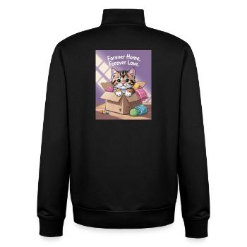 Forever Home Kitten in Box - Unisex Organic Zip Sweatshirt by Stanley/Stella - black - Back - AI Model Male 185 light (185cm)