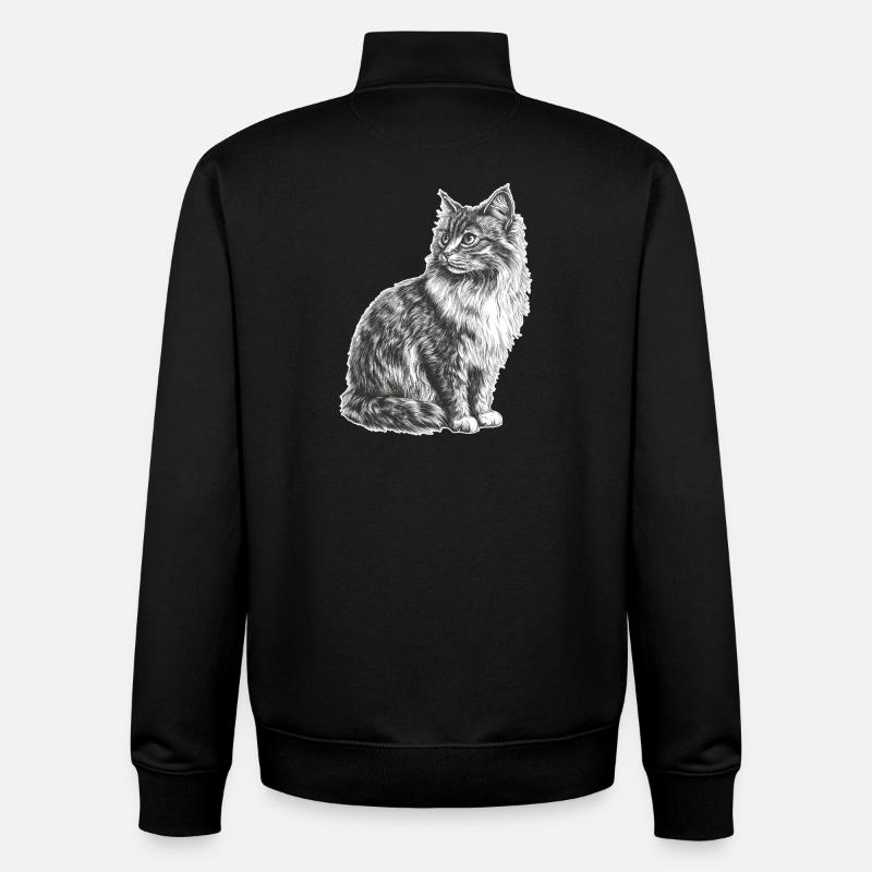 Katze - Unisex Organic Zip Sweatshirt von Stanley/Stella - Schwarz