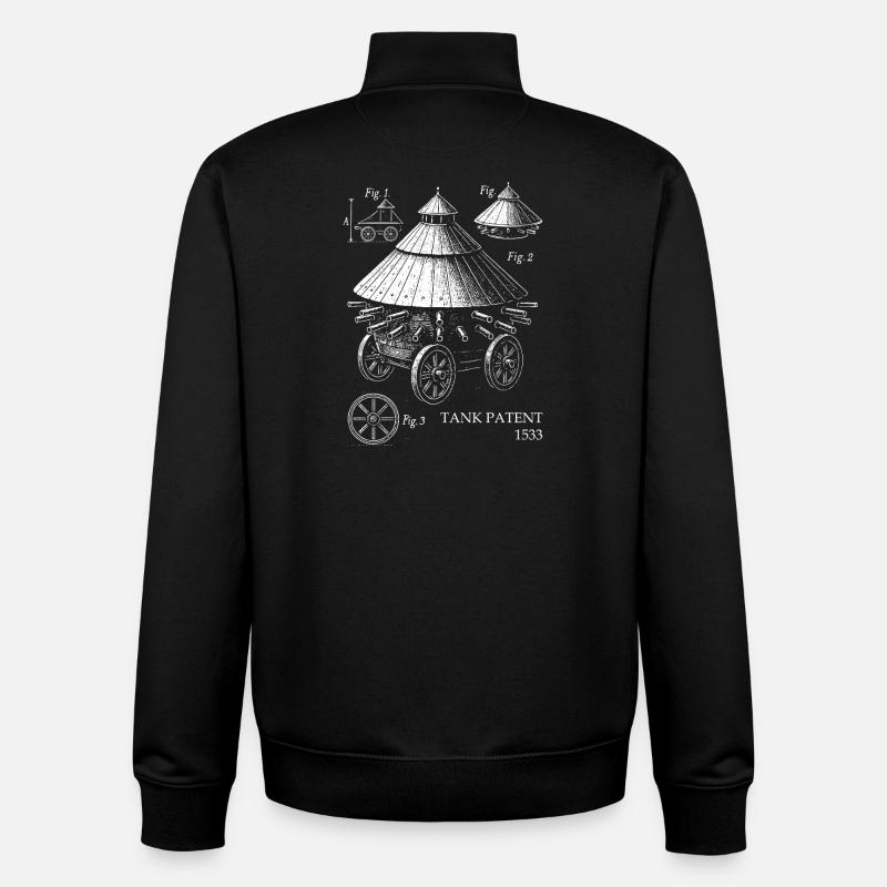 Steampunk Carriage Tank Patent Art - Sweat zippé unisexe en coton bio Stanley/Stella - noir
