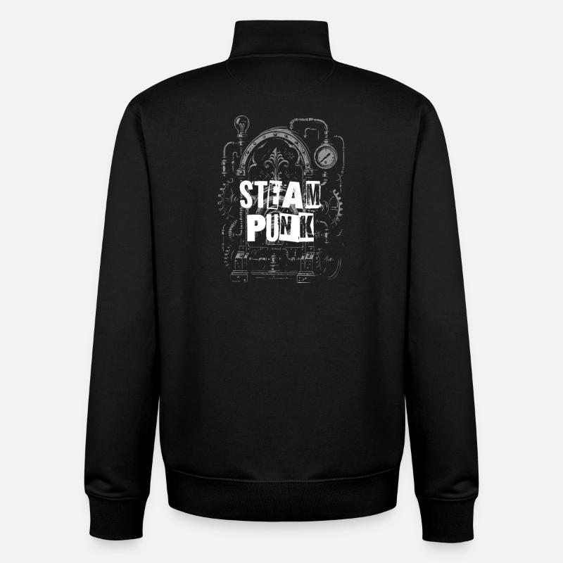 Arc d’engrenages Steampunk - Sweat zippé unisexe en coton bio Stanley/Stella - noir