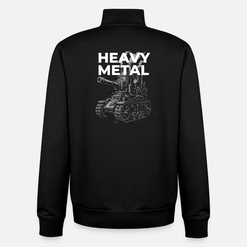 Plan de char en métal lourd - Sweat zippé unisexe en coton bio Stanley/Stella - noir