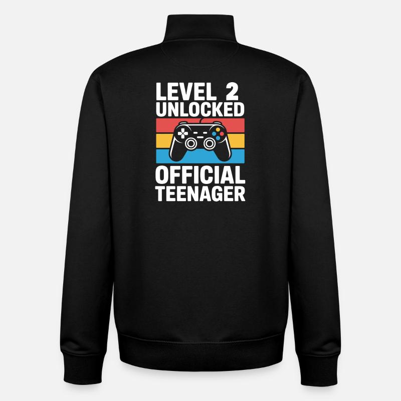 Joueur d’anniversaire débloqué niveau 2 - Sweat zippé unisexe en coton bio Stanley/Stella - noir