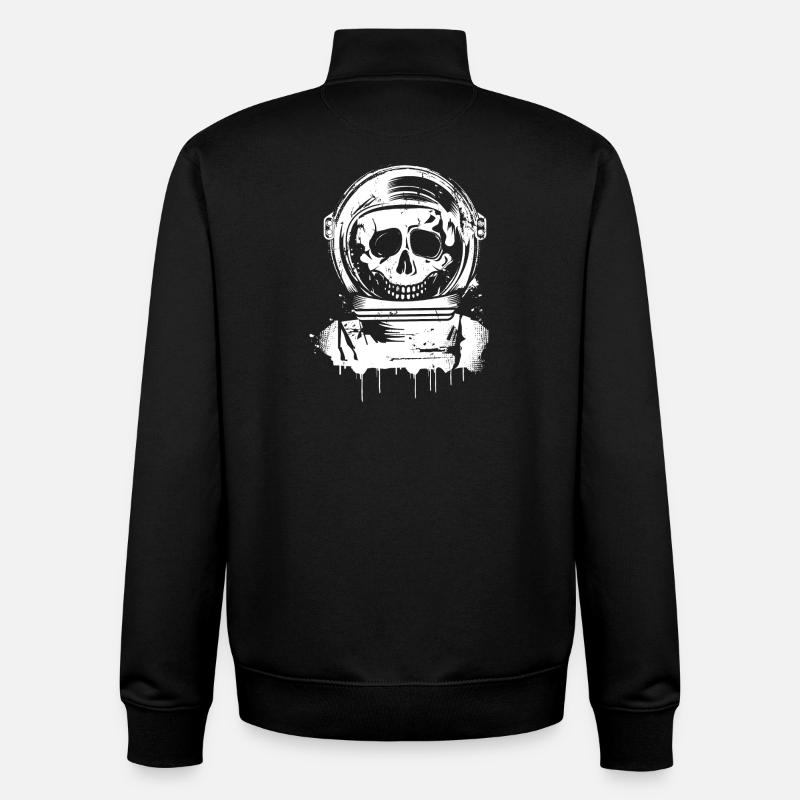 Grungy Astronauts Skull Graffiti - Unisex Organic Zip Sweatshirt by Stanley/Stella - black