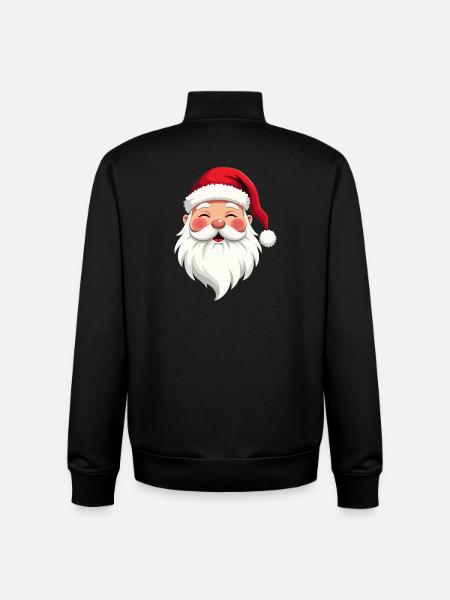 Santa Cheer Illustration - Unisex Organic Zip Sweatshirt by Stanley/Stella - black