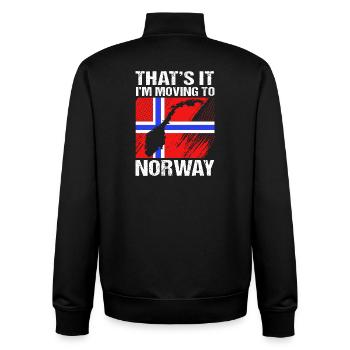 Norvégie : Oslo, Scandinavie, Norvège - Sweat zippé unisexe en coton bio Stanley/Stella - noir - Dos - AI Model Male 185 light (185cm)