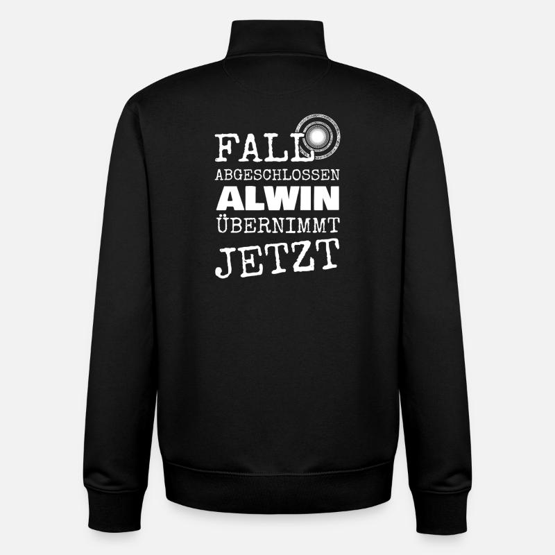 First name Alwin - Unisex Organic Zip Sweatshirt by Stanley/Stella - black