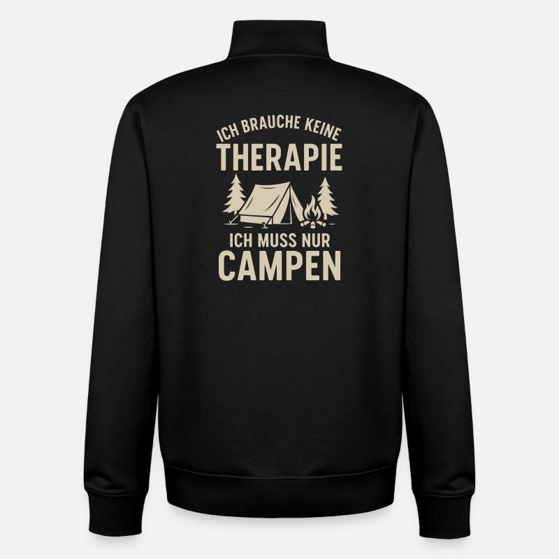 I don't need therapy camping - Unisex Organic Zip Sweatshirt by Stanley/Stella - black