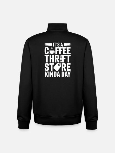 Coffee Thrift Store Kindaday Day - Unisex Organic Zip Sweatshirt by Stanley/Stella - black