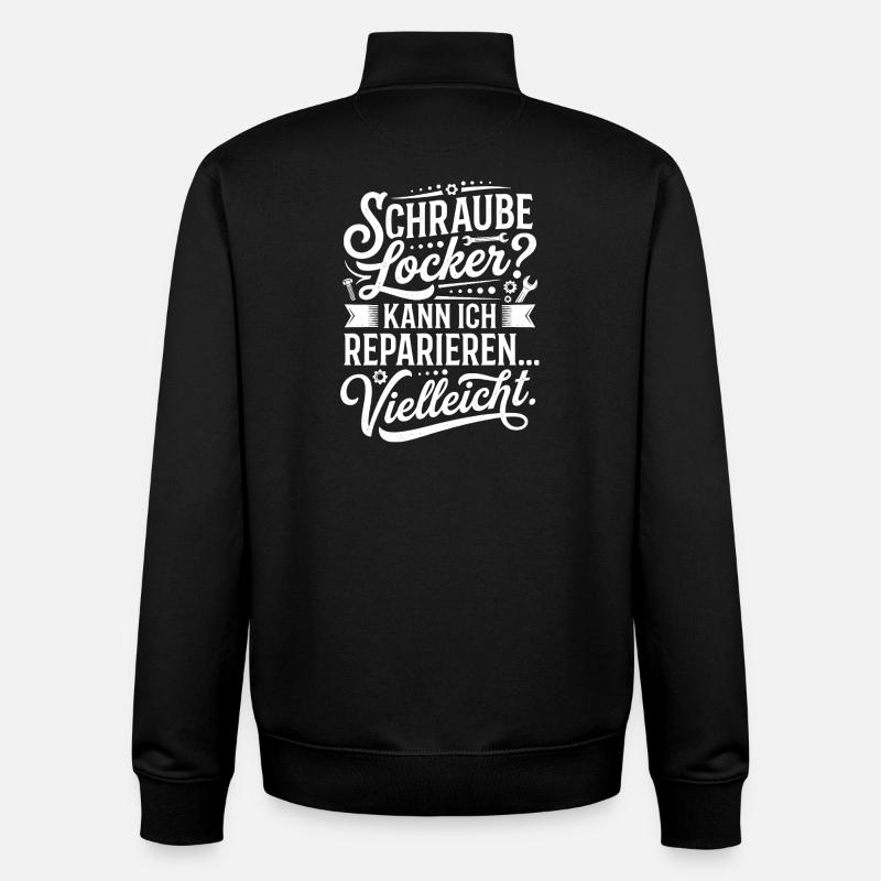 Vis desserrée ? Peut-être une réparation - Sweat zippé unisexe en coton bio Stanley/Stella - noir