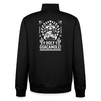 Holy Guacamole Funny Jesus Design - Unisex Organic Zip Sweatshirt by Stanley/Stella - black - Back - AI Model Male 185 light (185cm)