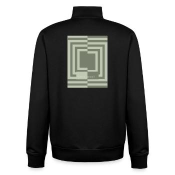 Common ground minimal geometric harmony - Unisex Organic Zip Sweatshirt von Stanley/Stella - Schwarz - Hinten - AI Model Male 185 light (185cm)