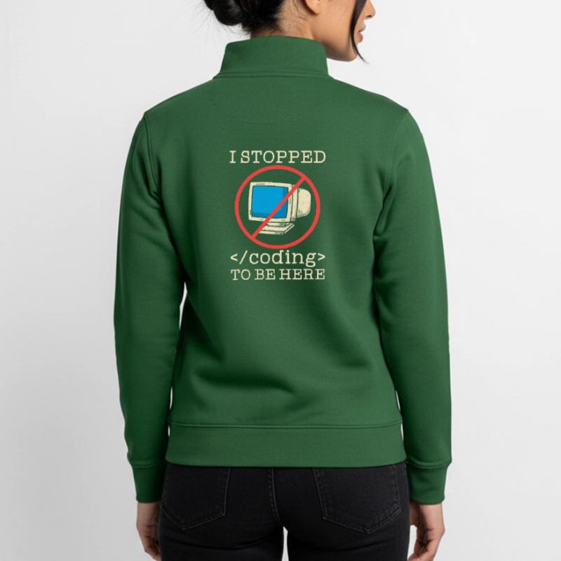 Programmer en train de coder drôle Sweat zippé unisexe en coton bio Stanley/Stella