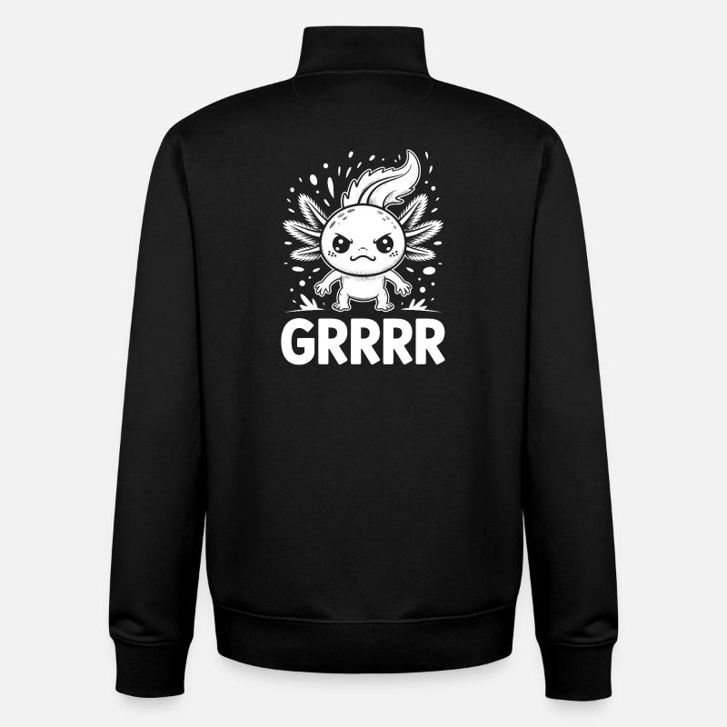 Axolotl grogneux ailé - Sweat zippé unisexe en coton bio Stanley/Stella - noir