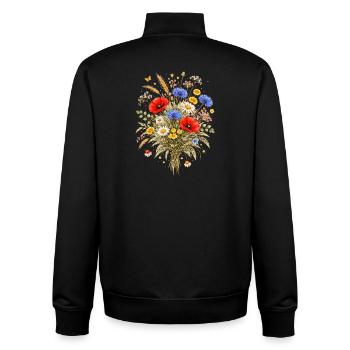 Colorful Wildflower Bouquet Nature Floral Design - Unisex Organic Zip Sweatshirt by Stanley/Stella - black - Back - AI Model Male 185 light (185cm)