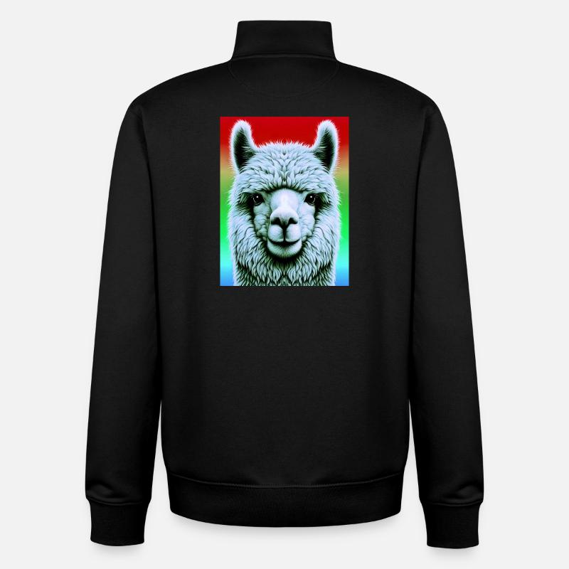 Alpaga - Sweat zippé unisexe en coton bio Stanley/Stella - noir
