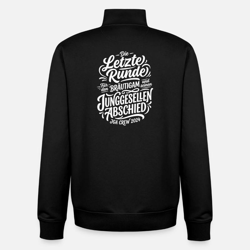 Letzte Runde Junggesellenabschied - Unisex Organic Zip Sweatshirt von Stanley/Stella - Schwarz