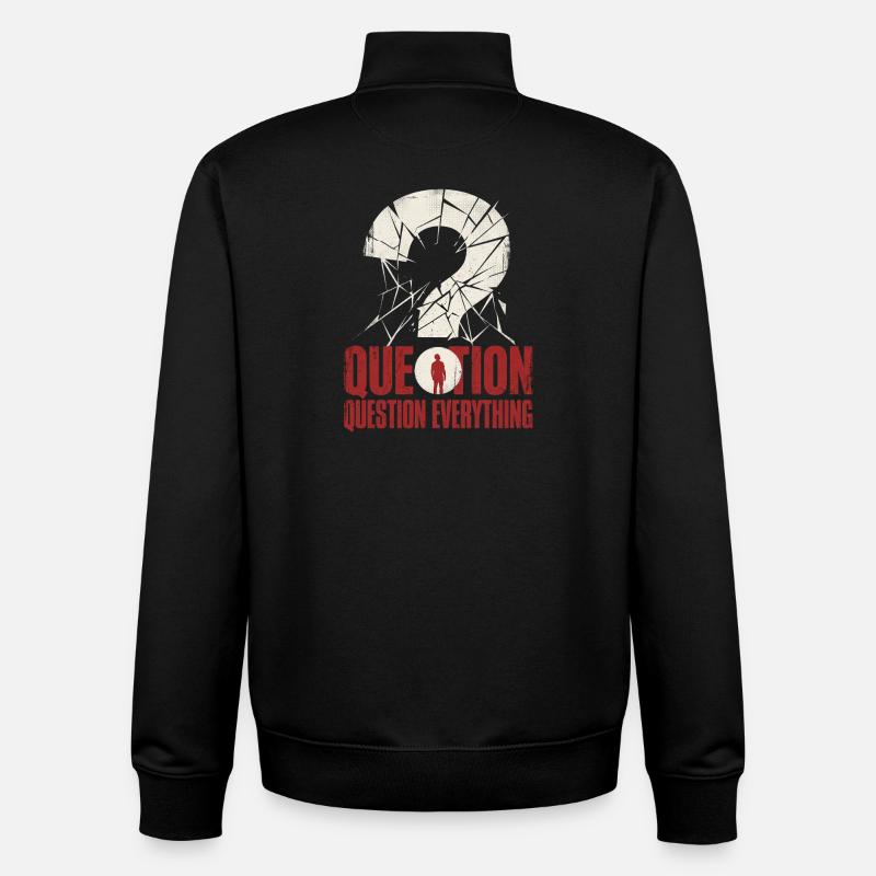 Tout remettre en question - Sweat zippé unisexe en coton bio Stanley/Stella - noir
